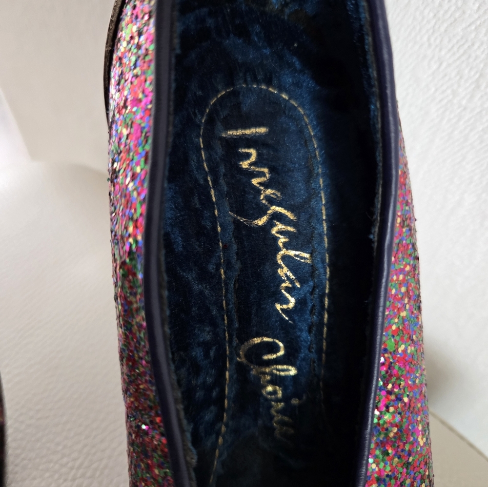 Irregular Choice Multicolor Rainbow Glitter Geometric Cone Heels VTG HTF 80's - Picture 12 of 16